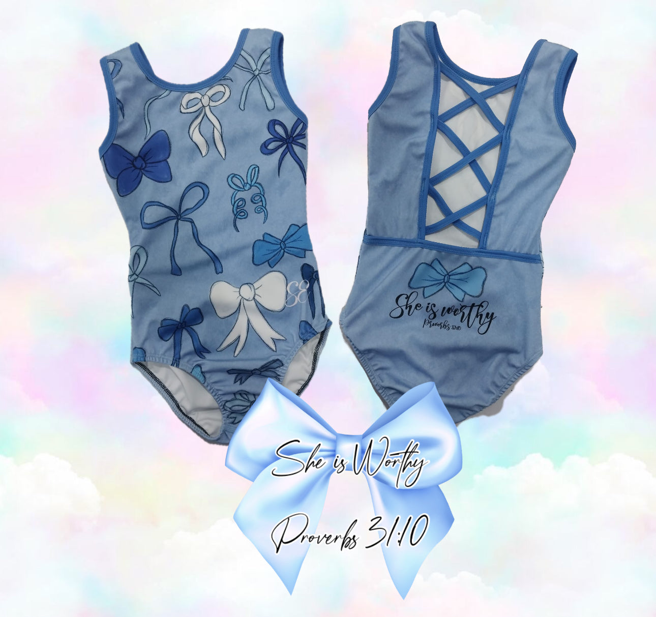Blue Bows Leotard ‼️PREORDER‼️