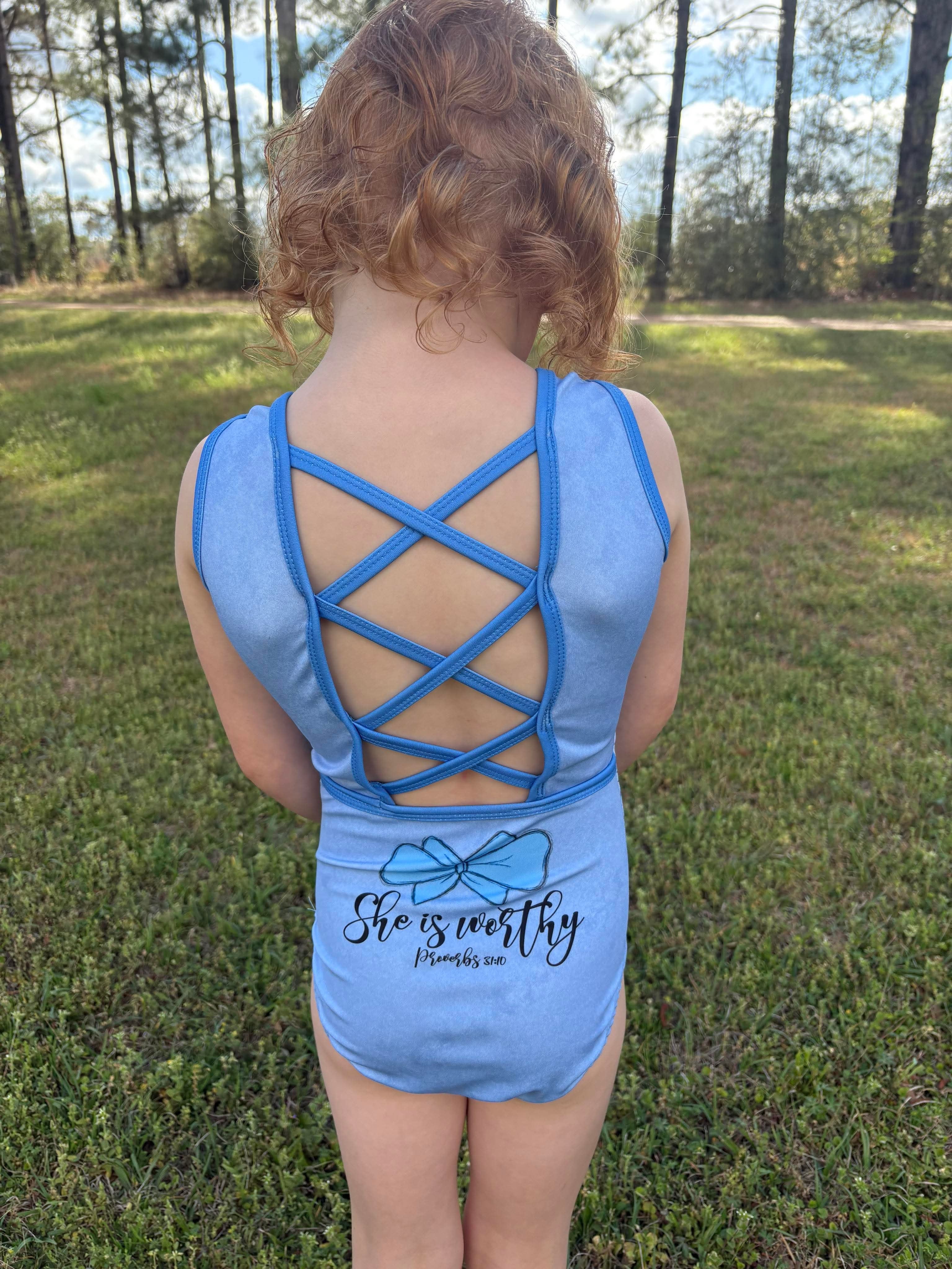 Blue Bows Leotard ‼️PREORDER‼️