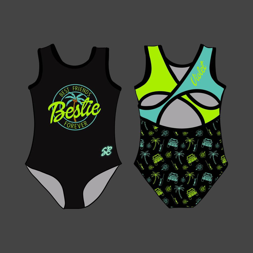 Custom Bestie Teal and Lime Green ‼️PREORDER‼️